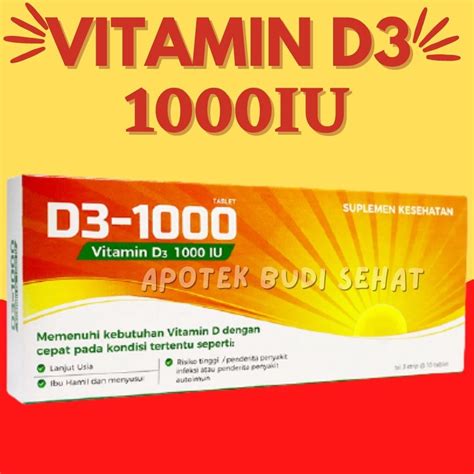 Jual Vitamin D 1000 IU Vit D 1000IU strip isi 10 tablet Vitamin D Jaga Daya Tahan Tubuh Jaga ...