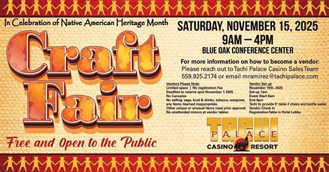 Craft Fair | FREE & Open to the Public, Tachi Palace Casino Resort ...