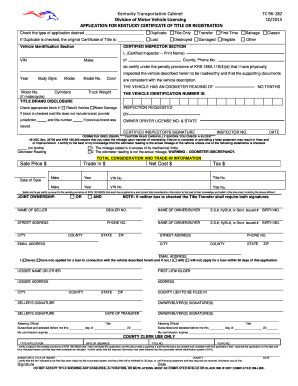 Kentucky Vehicle Inspection Form - Fill Online, Printable, Fillable ...