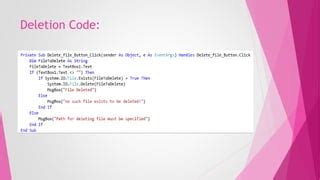 Image result for What Is VB.NET File Handling Create Command Sample Code