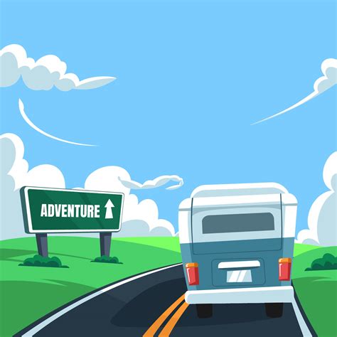 Adventure Ahead Road Trip 209181 Vector Art at Vecteezy