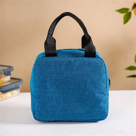 Stylish Sustainable Thermal Insulated Jute Lunch Bag Teal Online ...
