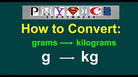 G To Kg Conversion Chart