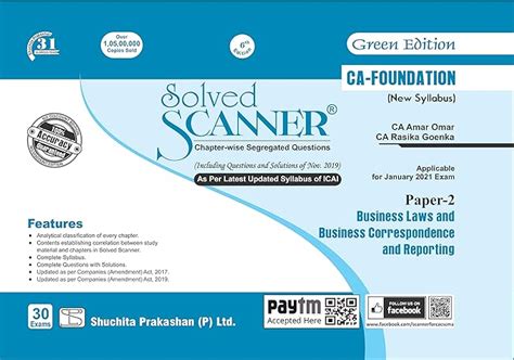 Buy Solved Scanner CA Foundation (New Syllabus) Paper-2 Business Laws ...