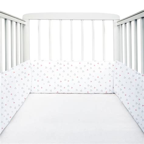 Twill Pink Triangle Cot Bumper