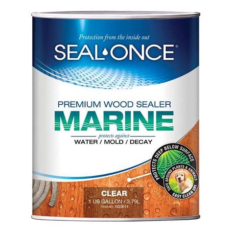 Seal-once 1 gal Marine Deck Sealant, Clear Water-Based Wood Sealer ...