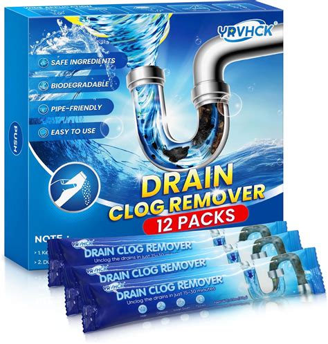 Amazon.com: Yrvhck Drain Clog Remover - 12 Pack, Powerful Hair Clog ...