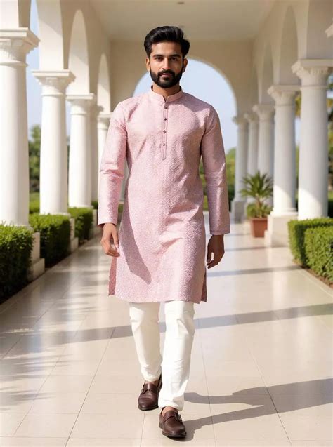 Self Patterned Thread work Jacquard Elegance Onion Kurta Pajama – South ...