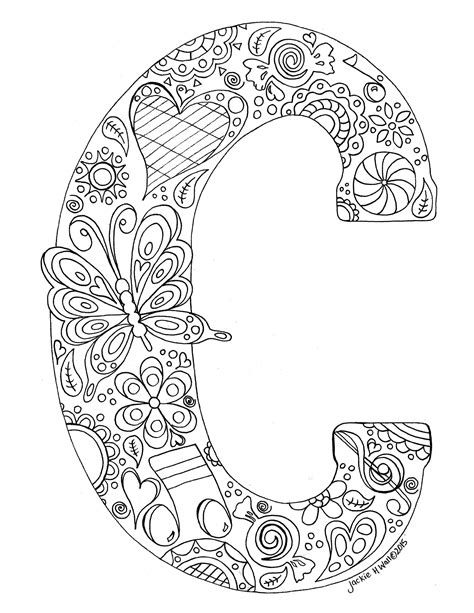 Letter C Colouring Page – Jackie Wall Studio