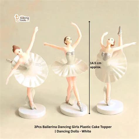 Ballerina Dancing Girls Cake Topper – 3Pcs Plastic Dolls