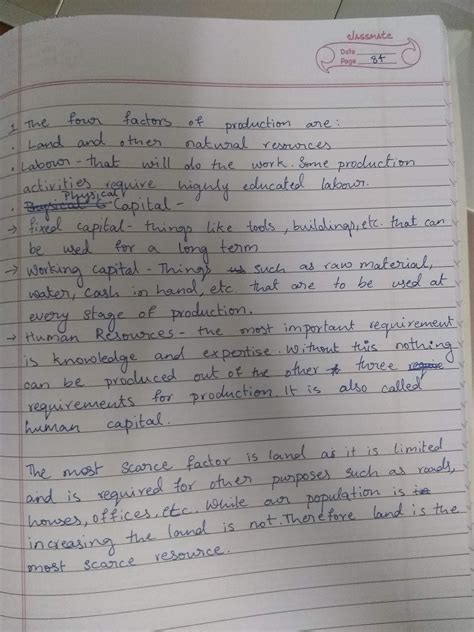 5. Explain the four factors of production. Which factor is most scarce ...