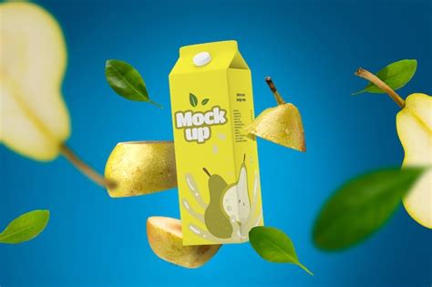 Fruit drink mockup floating | Premium PSD