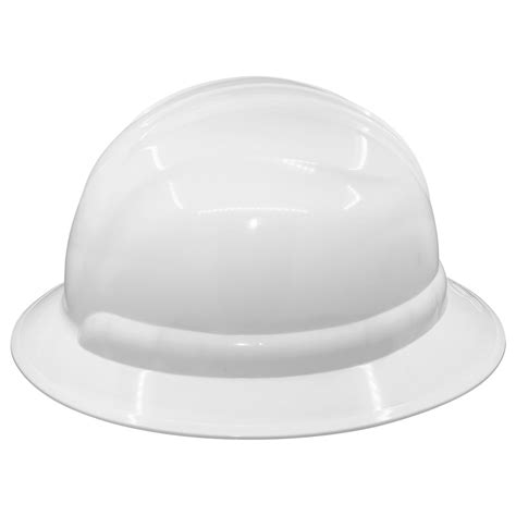 White Ratchet Full Brim Hard Hat at GUS