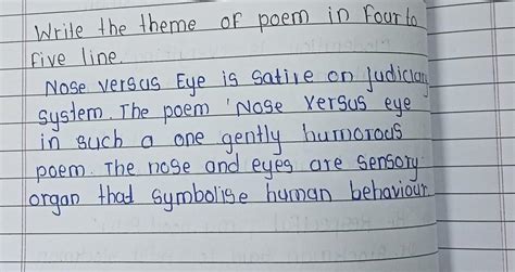 Appreciation of poem Nose versus eyes - Brainly.in