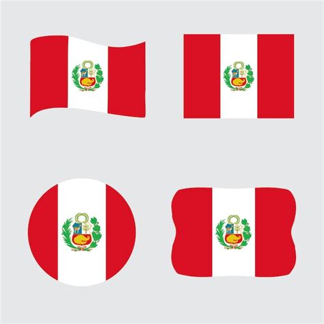 Peruvian flags in different shapes a patriotic collection | Premium Vector