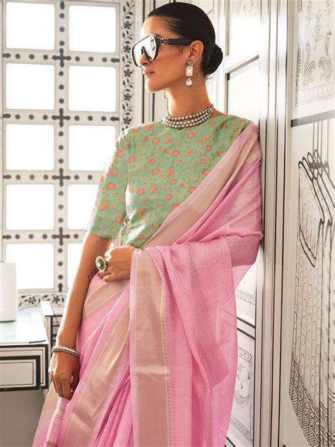 Buy Pink Party Wear Chiffon Saree With Blouse Piece 72306 Online | Karagiri