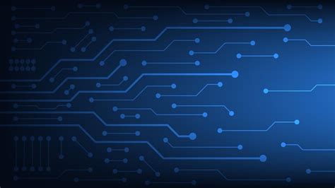 Circuit board with blue lighting background. technology and hi tech ...