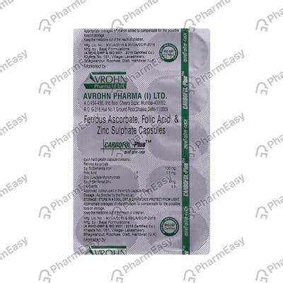 Carbofol Plus Strip Of 10 Capsules: Uses, Side Effects, Price & Dosage ...