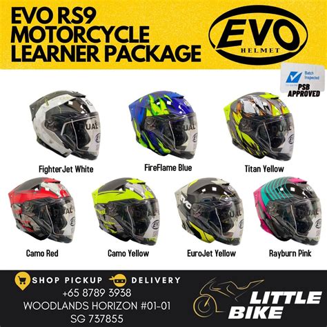 PSB APPROVED evo rs9 Motorcycle school learner package kit for class 2B ...