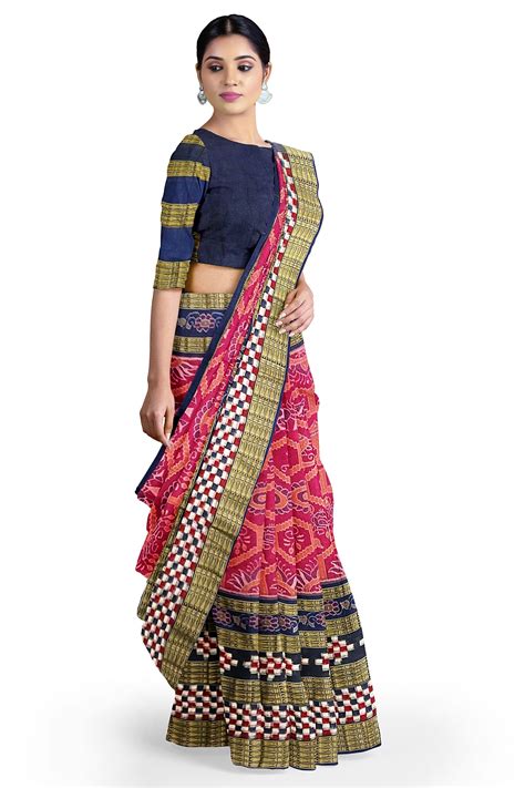 Check check and Pasapali design multi boarder SAMBALPURI cotton saree