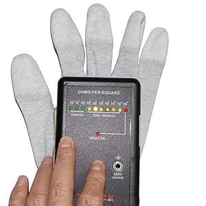 SCHOFIC Carbon Fiber ESD Anti-Static Gloves PU Fingertip Coated Top fit ...