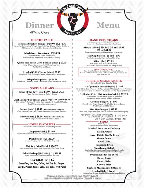 7 Clans Casino Menu - Newkirk, Oklahoma | Sirved