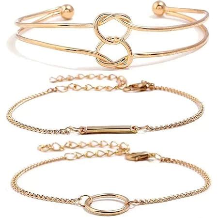 Shining Diva Fashion Gold Plated Set of 3 Stylish Bracelet for Girls ...