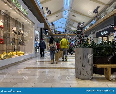 Bellevue, WA USA - Circa December 2022: Wide View of People Shopping ...
