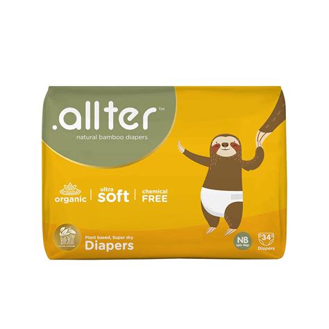 Buy .allter Organic Bamboo Baby Diapers| 34 Count (Pack of 1) New Born ...