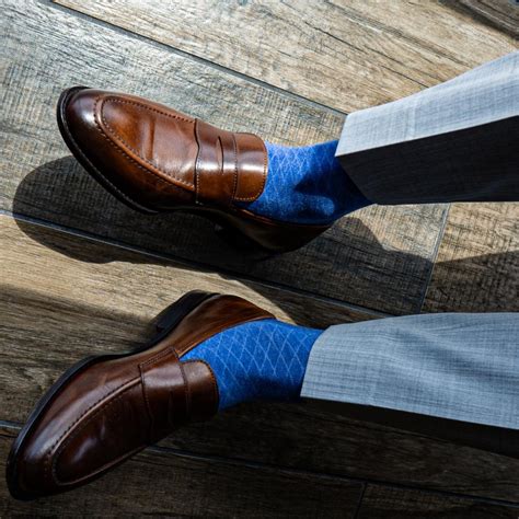 Royal Blue Diamonds - A Royal Blue Men's Dress Sock with a Contrasting ...