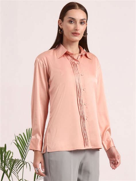 Tailored Fit European Satin Shirt With Pleated Placket – AM SWAN