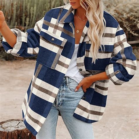 Blue Plaid Shirts For Women
