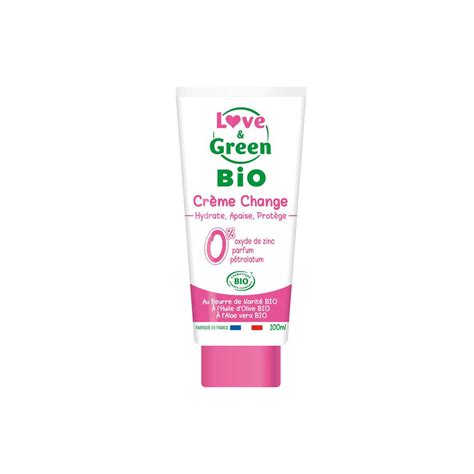 Love and Green Gel Crème de change bio sans oxyde de zinc