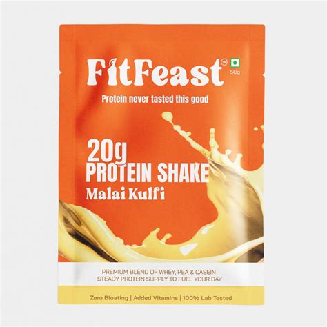 FitFeast Malai Kulfi Protein Shake Sachet - Pack of 7 | 20g Triple ...