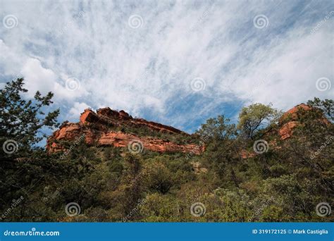 Red Rocks and Sheer Cliff Seen from Fay Canyon in Sedona, Arizona Stock ...