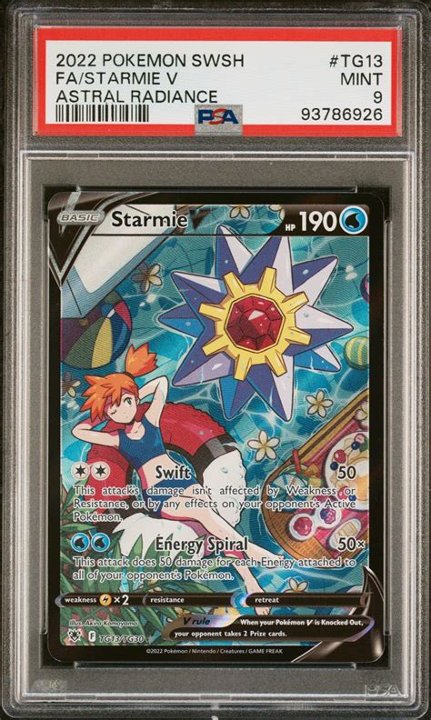 2022 Pokemon Sword & Shield Astral Radiance Tg13 Full Art/starmie V PSA ...