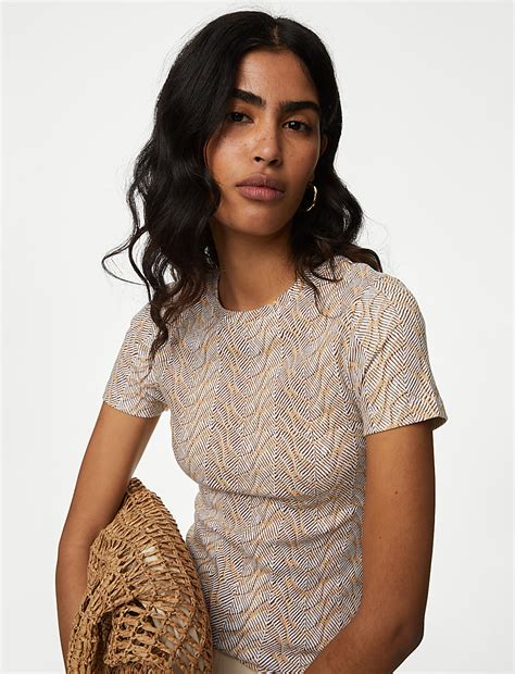 Buy Pure Cotton Printed T-Shirt at Marks & Spencer