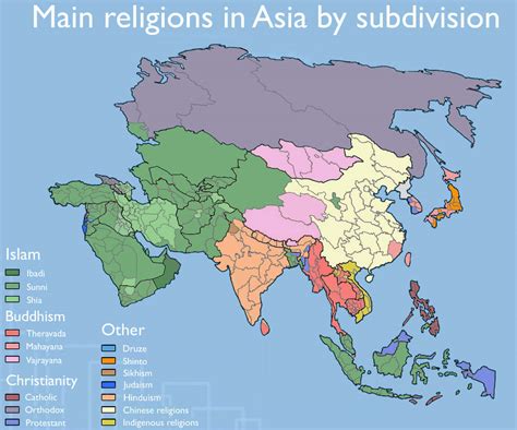 Asia Religion Map - Guide of the World