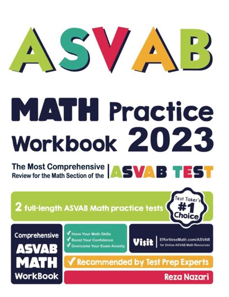 ASVAB Math Practice Workbook: the Most Comprehensive Review for the ...