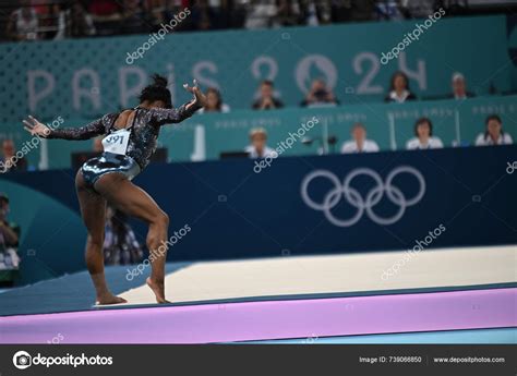Paris France July 2024 Simone Biles Usa Competes Floor Exercise — Stock ...