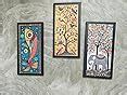 PAPER PLANE DESIGN Madhubani paintings for living room. Set of 3 canvas ...