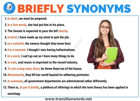 Synonyms for "Briefly" in English with Examples - ESL Forums