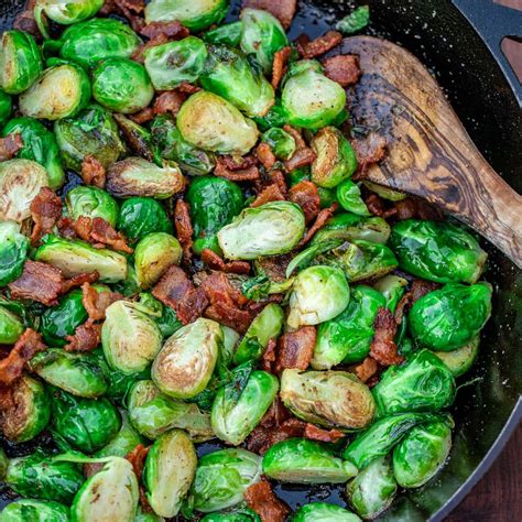 Pan Fried Brussels Sprouts With Bacon | Precious Core