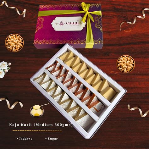Sweets Gift Box - Assorted Kaju Katli (500gms) – Estaa Sweets