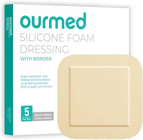 Amazon.com: Ourmed Silicone Foam Dressing with Border Adhesive - Large ...