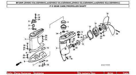 bf2am – Section F-5 GEAR CASE/PROPELLER SHAFT parts diagram