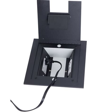 Recessed Commercial Floor Box, 2 Decora Openings, Hinged Lid, Stainles ...