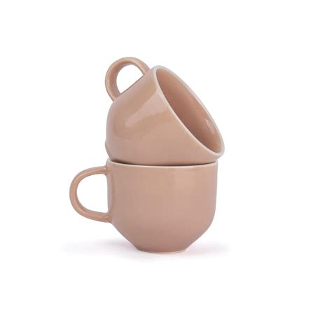 Buy Shay Ceramic Tea Cups Set of 6, Nude, 200ml | Tea Cup Set of 6 ...