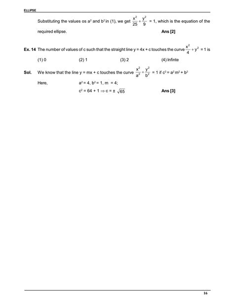 Conic Section Ellipse Class 11 Notes & Numericals for IIT JEE