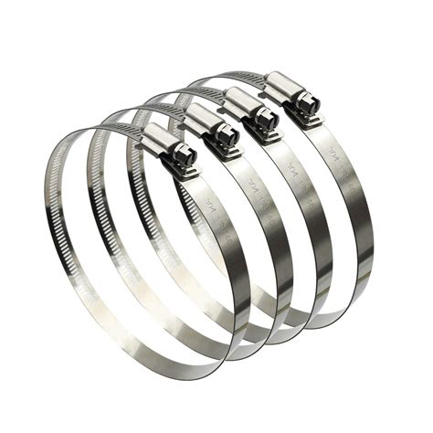 4pcs 141 165mm Hose Clips Adjustable 304 Stainless Steel Duct ...